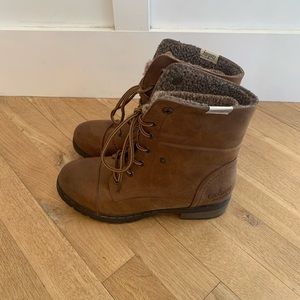 Brown Sweater Cuff Boots